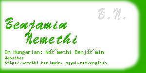 benjamin nemethi business card